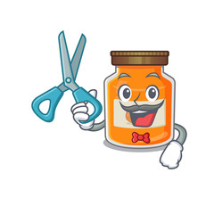 Cartoon character of Sporty Barber peach jam design style