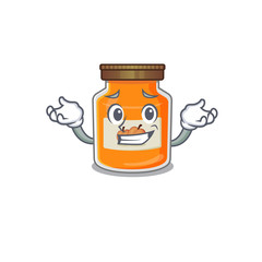 cute Grinning peach jam mascot cartoon style