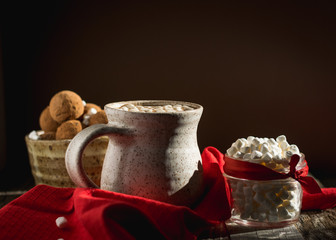 Pottery Mug of Hot Chocolate in Afternoon Sunlight