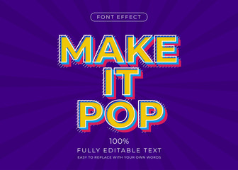Pop Art text effect . Editable font style
