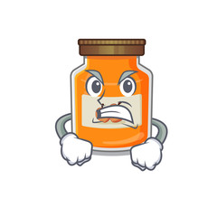 Peach jam cartoon character style having angry face