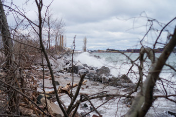 waves on lake