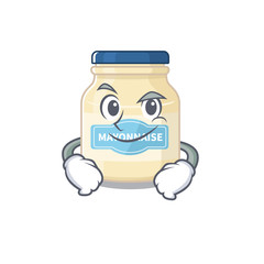 Cool mayonnaise mascot character with Smirking face