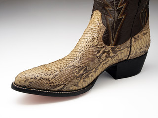 P1010079 reticulated python skin leather cowboy boot Cec 2020