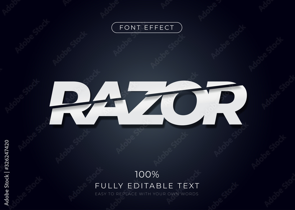 Poster sliced text effect. editable font style