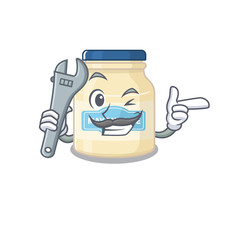 Smart Mechanic mayonnaise cartoon in character design