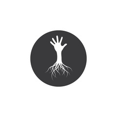 hand  root icon logo template vector