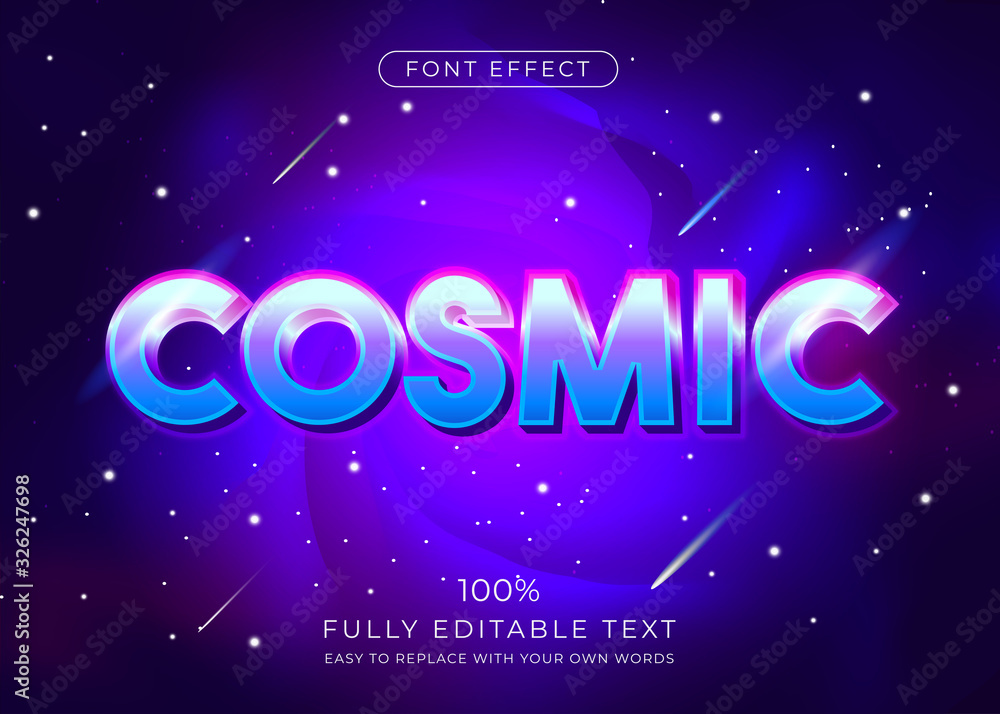 Poster modern vibrant 3d text effect. editable font style