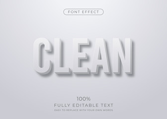 Clean 3d text effect. Editable font style