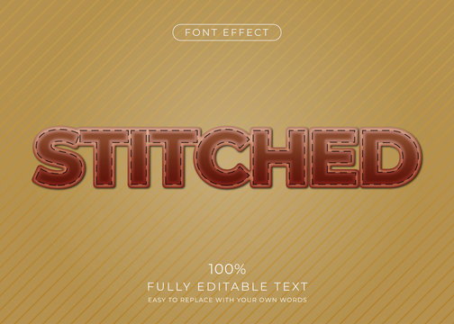 Stitched Leather Text Effect