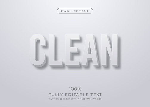 Clean 3d text effect. Editable font style