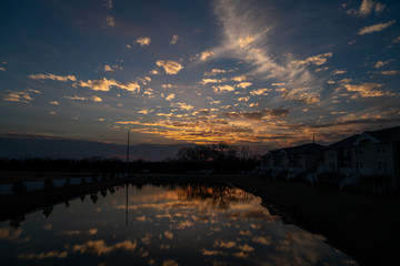 sunset over lake