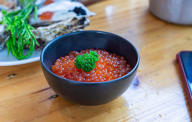 Japanese food ikura sashimi