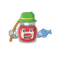 A Picture of happy Fishing raspberry jam design