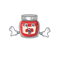 raspberry jam mascot design concept with a surprised gesture