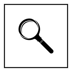 magnifying glass on white background