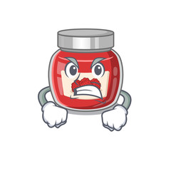 Raspberry jam cartoon character style having angry face