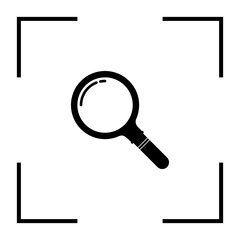 magnifying glass on white background