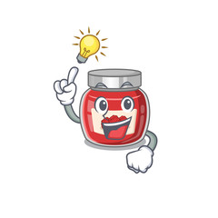 Obraz premium a clever raspberry jam cartoon character style have an idea gesture