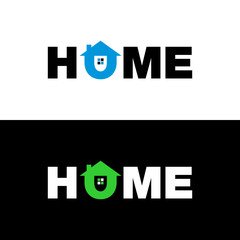 Home simple logo design vector