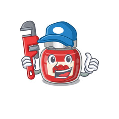 A cute picture of raspberry jam working as a Plumber