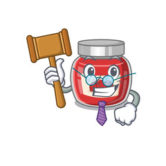 Smart Judge raspberry jam in mascot cartoon character style
