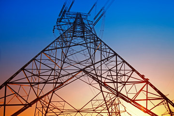 High voltage electric tower line