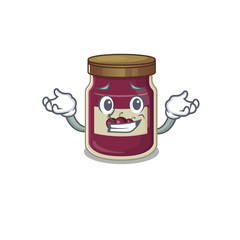 cute Grinning plum jam mascot cartoon style