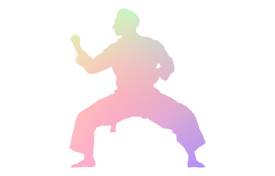 recommend clip art: 空手の型稽古のポーズ、シルエット素材