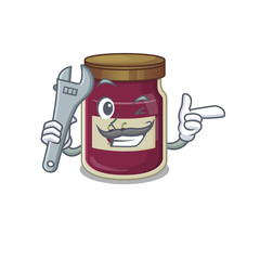 Smart Mechanic plum jam cartoon character design