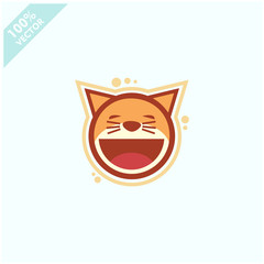 Cute cat face emoticon emoji expression Illustration. Scalable and editable vector.	