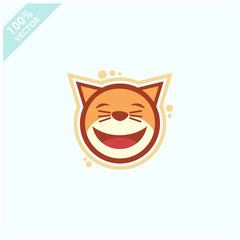 Cute cat face emoticon emoji expression Illustration. Scalable and editable vector.	
