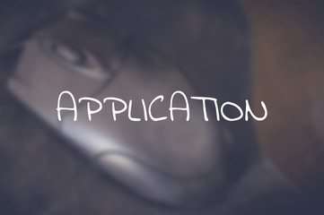 application word with business blurring background