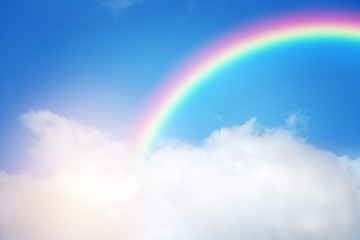 rainbow in cloudy sky © hui_u