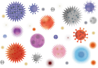 ウィルス：ばい菌　菌　ウィルス　コンピューターウィルス　コロナウィルス　コロナ　covid-19 © okaka08