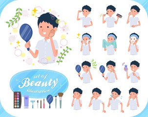 flat type school boy short sleeve summer_beauty