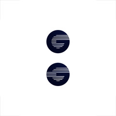 G letter initial logo design dash line in circle