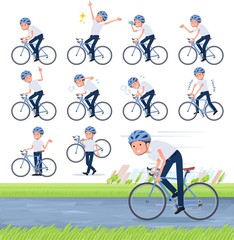 Fototapeta premium flat type school boy short sleeve summer_road bike