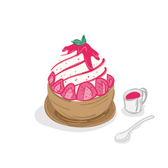 ice cream bingsu dessert drawing graphic