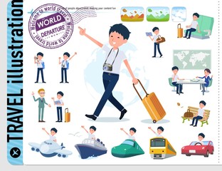 flat type school boy short sleeve summer_travel