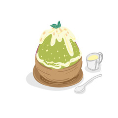 ice cream bingsu dessert drawing graphic