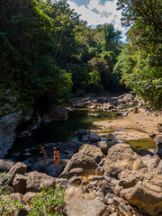 Beautiful aerial view of the Nauyaca Waterfall In Costa Rica