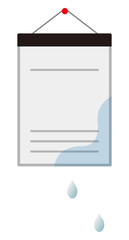 水に濡れた書類