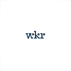 WKR letter initial logo type design with dot