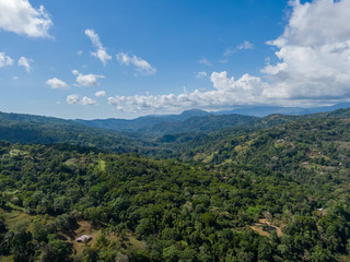 Naklejka na ściany i meble Beautiful aerial view of the Nauyaca Waterfall In Costa Rica