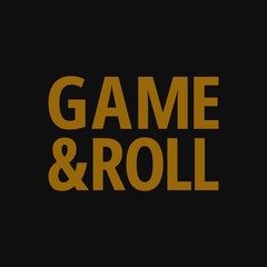 Naklejka na ściany i meble Game and roll. Inspiring quote, creative typography art with black gold background.
