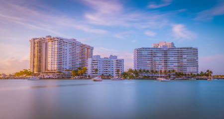 city miami skyline night buildings landscape architecture downtown florida water sky skyscraper river travel dusk tower prints office © Alberto GV PHOTOGRAP