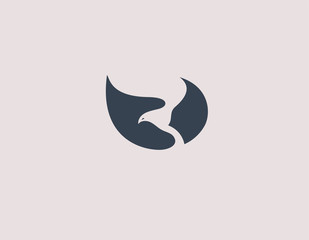 Abstract minimalistic bird logo icon predator eagle design for your company