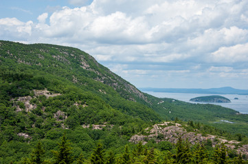 green hill in summer