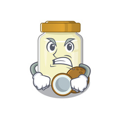 Coconut butter cartoon character style having angry face